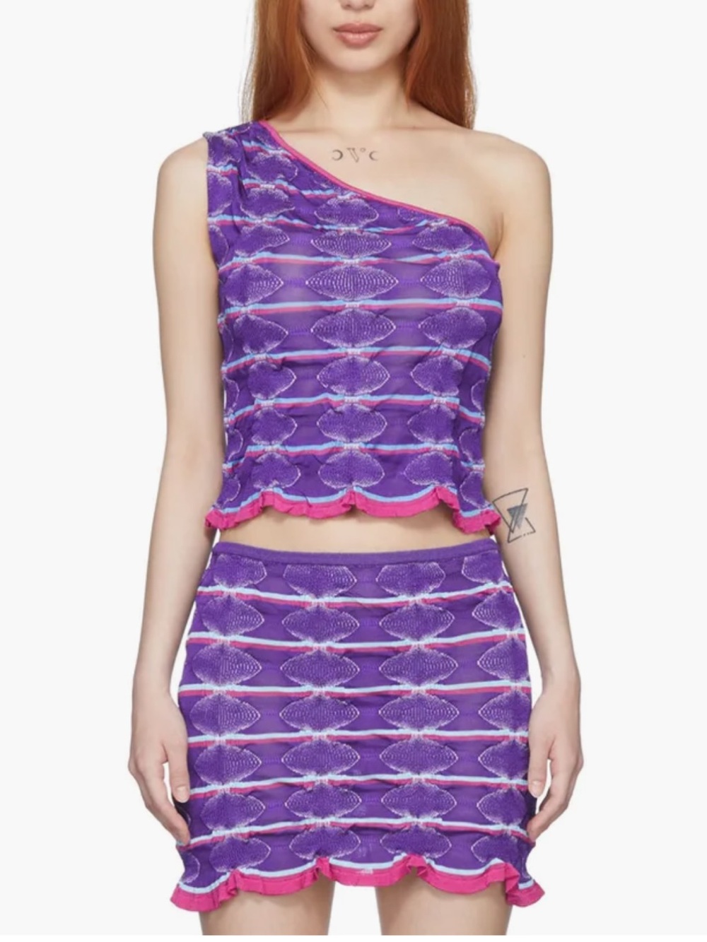 Gimaguas SSENSE Exclusive Purple Pink Single Shoulder Tank Top Resort Wear